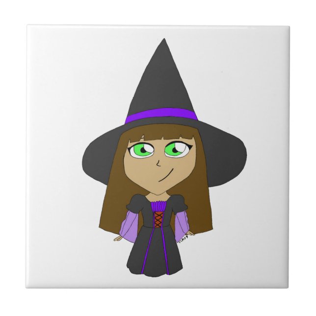 Chibi-Hexe Fliese (Vorderseite)
