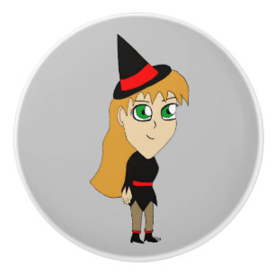Chibi-Hexe Keramikknauf