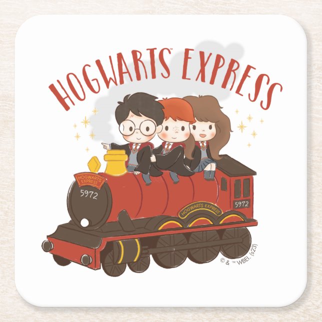 Chibi HOGWARTS EXPRESS™ Ride Rechteckiger Pappuntersetzer (Vorderseite)