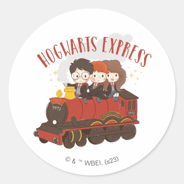 Chibi HOGWARTS EXPRESS™ Ride Runder Aufkleber (Vorderseite)