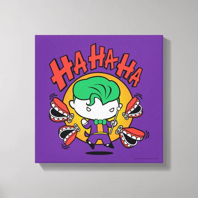 Chibi-Joker mit Spielzeugzähnen Leinwanddruck (Vorderseite)