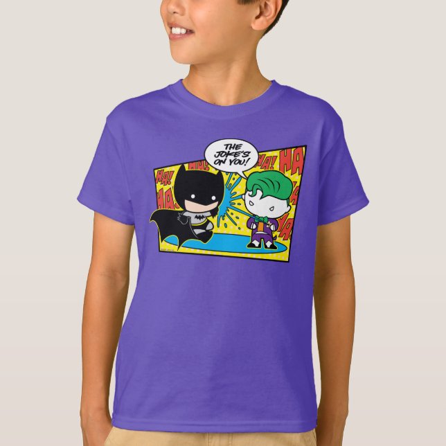 Chibi Joker Pranking Chibi Batman T-Shirt (Vorderseite)