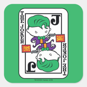 Chibi Joker Spielkarte Quadratischer Aufkleber