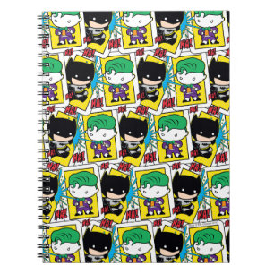 Chibi-Joker und Batman-Kartenmuster Notizblock