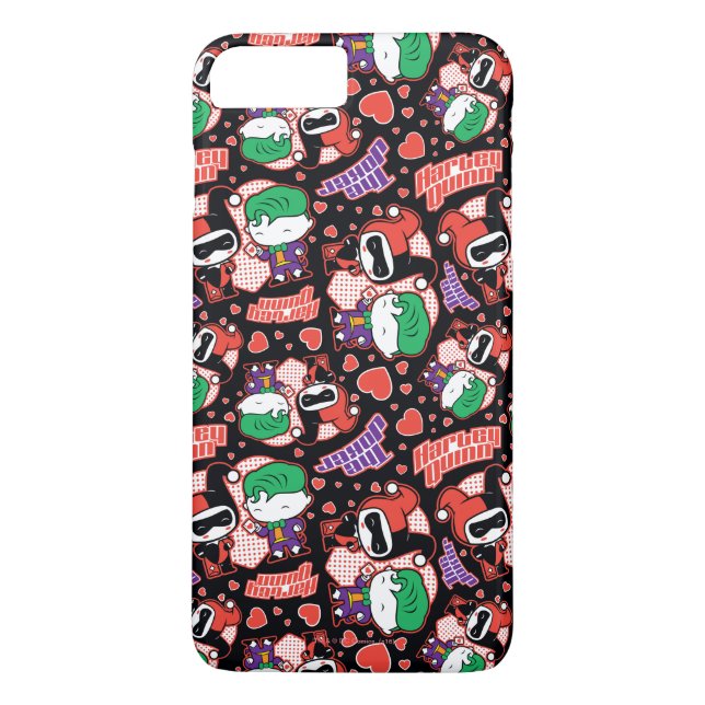 Chibi Joker und Harley Heart Pattern Case-Mate iPhone Hülle (Rückseite)