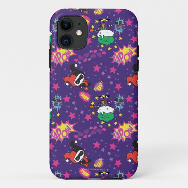 Chibi Joker und Harley Pattern Case-Mate iPhone Hülle (Rückseite)