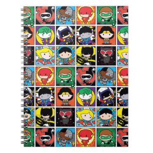 Chibi Justice League Charakter Muster Notizblock