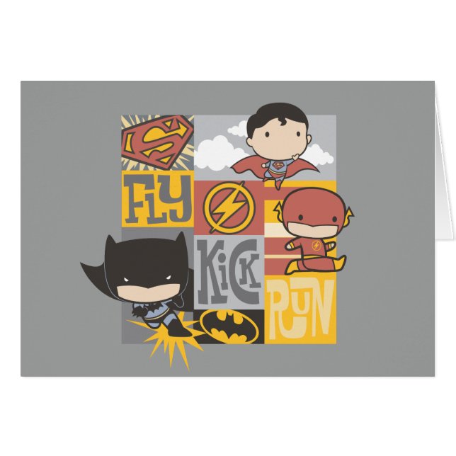 Chibi Justice League | Fliegen, Kick, Run (Vorderseite (Horizontal))