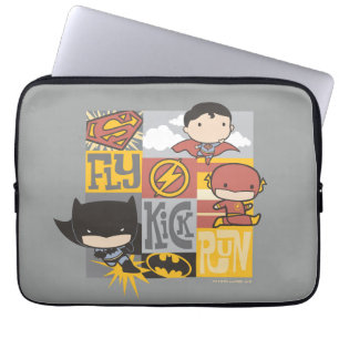 Chibi Justice League   Fliegen, Treten, Laufen Laptopschutzhülle