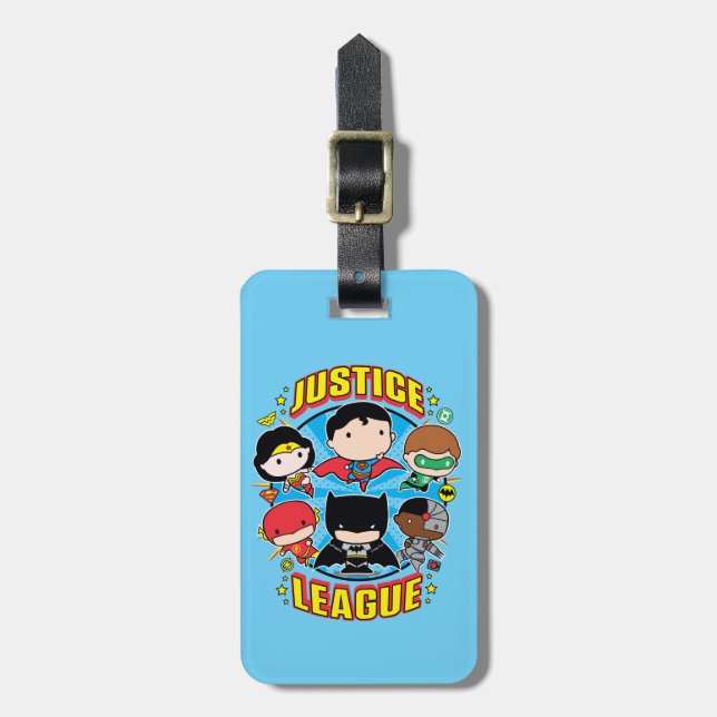 Chibi Justice League Group Gepäckanhänger (Vorderseite vertikal)