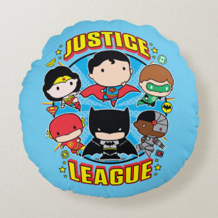 Chibi Justice League Group Rundes Kissen