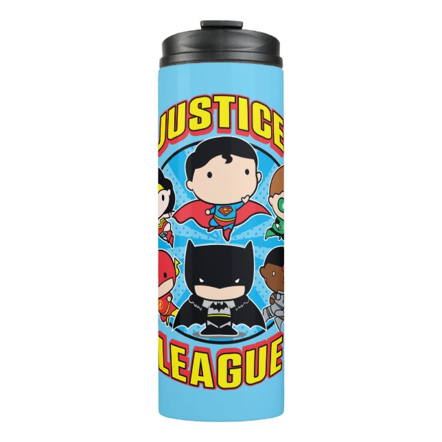 Chibi Justice League Group Thermosbecher (Vorderseite)