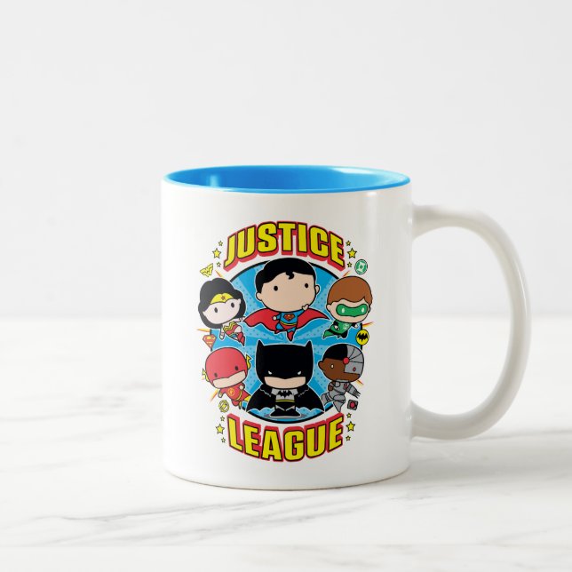 Chibi Justice League Group Zweifarbige Tasse (Rechts)