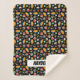 Chibi Justice League Heroes and Logos Pattern Sherpadecke