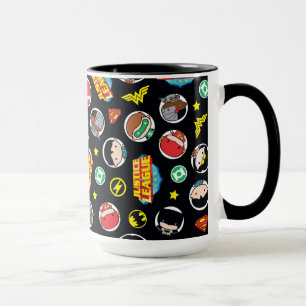 Chibi Justice League Heroes and Logos Pattern Tasse