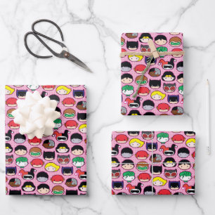Chibi Justice League Leader Pattern Geschenkpapier Set