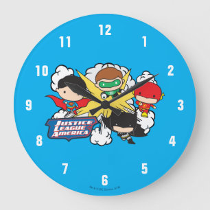 Chibi Justice League of America Explosion Große Wanduhr