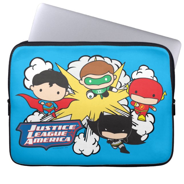 Chibi Justice League of America Explosion Laptopschutzhülle (Vorderseite)