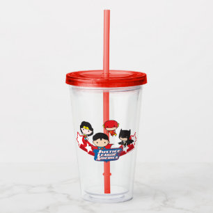 Chibi Justice League of America Stars Acryltrinkbecher