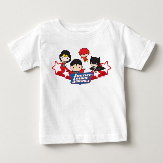 Chibi Justice League of America Stars Baby T-shirt (Vorderseite)