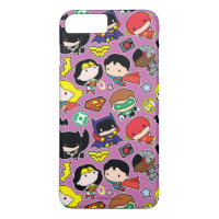 Chibi Justice League Pattern auf Lila