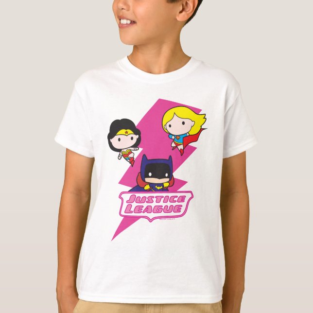 Chibi Justice League Pink Lightning T-Shirt (Vorderseite)