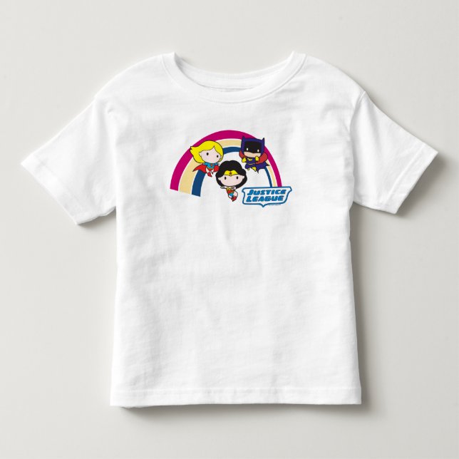 Chibi Justice League Rainbow Kleinkind T-shirt (Vorderseite)