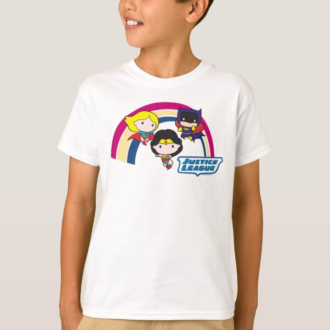 Chibi Justice League Rainbow T-Shirt (Vorderseite)