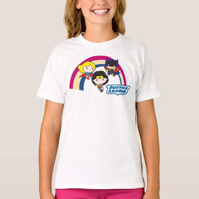 Chibi Justice League Rainbow T-Shirt (Vorderseite)
