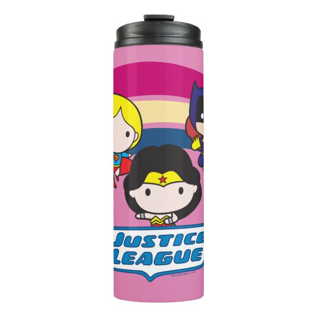Chibi Justice League Rainbow Thermosbecher (Vorderseite)