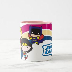 Chibi Justice League Rainbow Zweifarbige Tasse