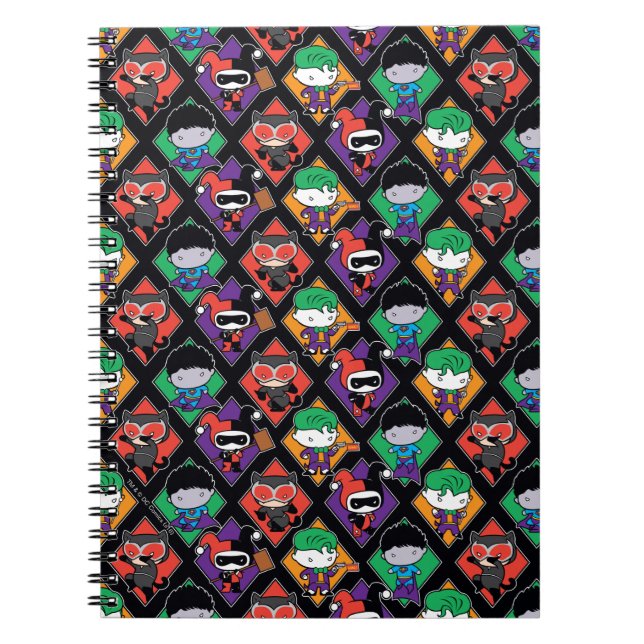 Chibi Justice League Villain Pattern Notizblock (Vorderseite)