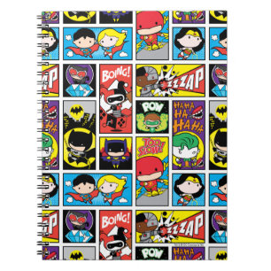 Chibi Justice League Zusammenstellung Muster Notizblock