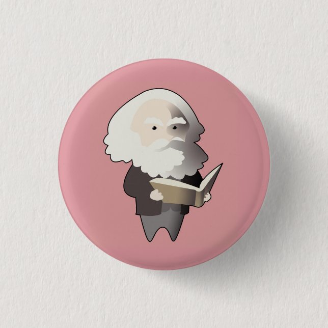 Chibi Karl Marx Button (Vorderseite)