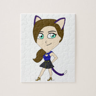 Chibi-Katze-Mädchen Puzzle