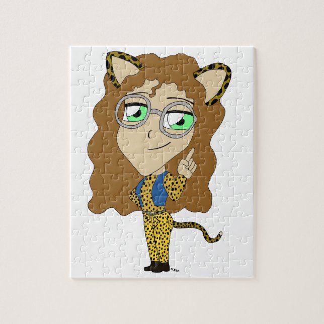 Chibi-Katze Mädchen  Puzzle (Vertikal)