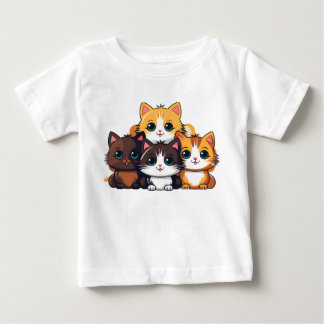 Chibi-Katzen-Sticker – Adorable Fellige Freunde C Baby T-shirt