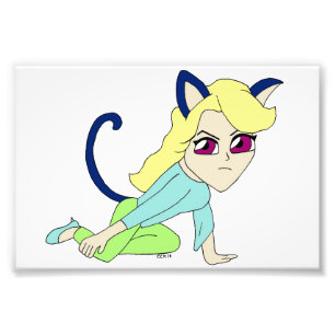 Chibi-Katzenmädchen Fotodruck
