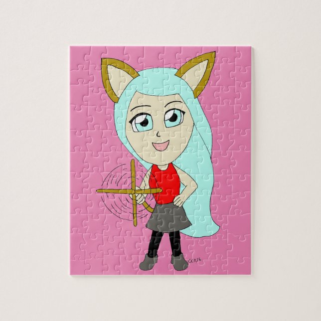 Chibi-Katzenmädchen Puzzle (Vertikal)