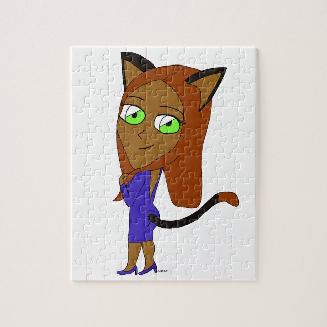 Chibi-Katzenmädchen  Puzzle (Vertikal)