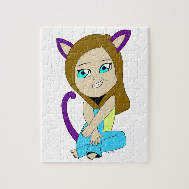 Chibi-Katzenmädchen Puzzle (Vertikal)