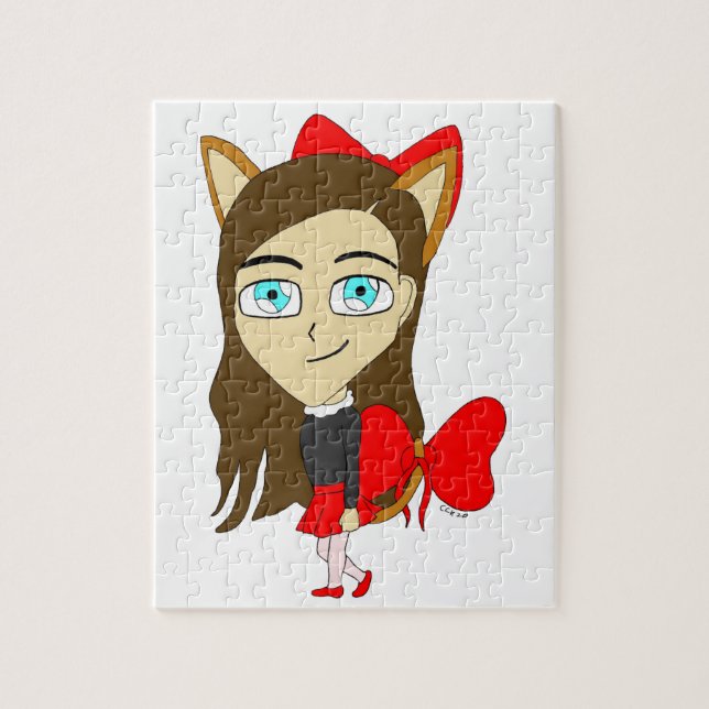 Chibi-Katzenmädchen Puzzle (Vertikal)