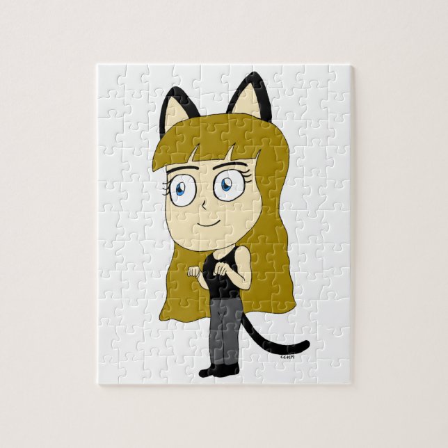 Chibi-Katzenmädchen Puzzle (Vertikal)