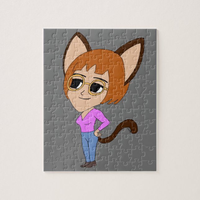 Chibi-Katzenmädchen Puzzle (Vertikal)