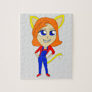 Chibi-Katzenmädchen Puzzle