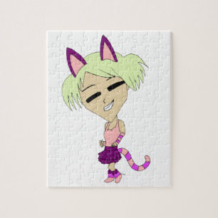 Chibi-Katzenmädchen Puzzle