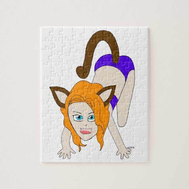 Chibi-Katzenmädchen Puzzle (Vertikal)