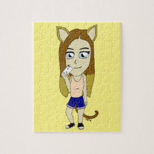 Chibi Katzenmädchen Puzzle
