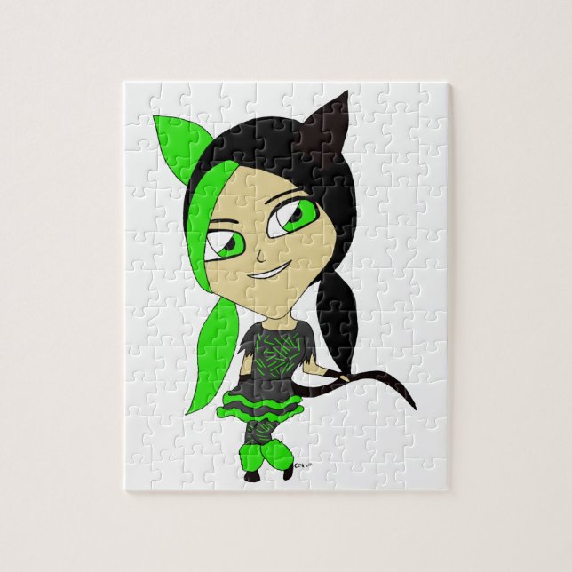 Chibi-Katzenmädchen  Puzzle (Vertikal)