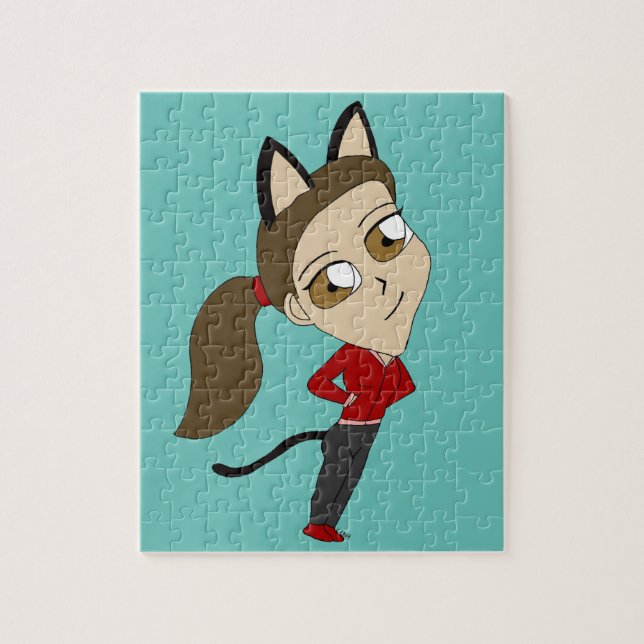 Chibi-Katzenmädchen Puzzle (Vertikal)